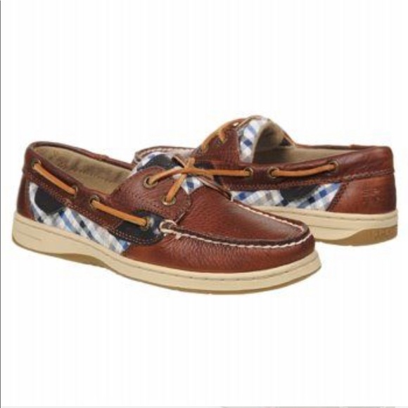 Sperry Shoes - Sperry | Bluefish 2 Eye Boat Shoe Blue Plaid 6.5